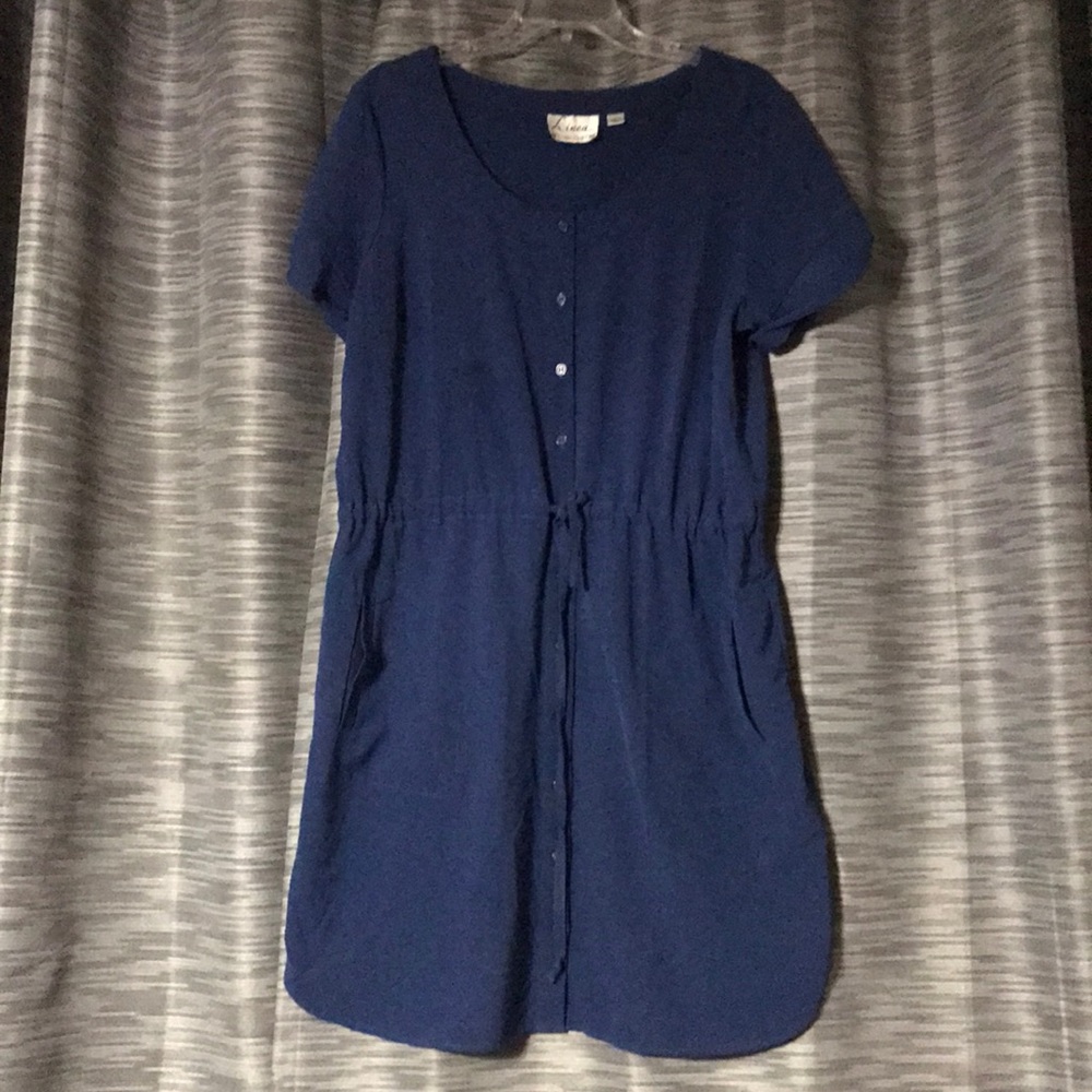 Large button front shirt dress with pockets Linea